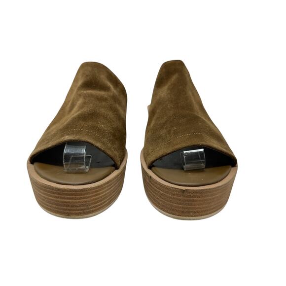 Vince Slide Sandals Platform‎ Wedge Suede Leather Brown Size US 6.5 - Picture 3 of 14